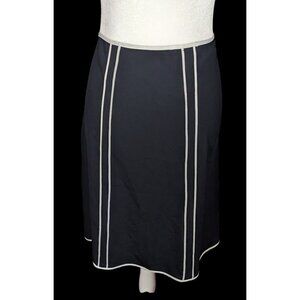 Baranda Woman Corporate Goth Black Skirt With White Accents